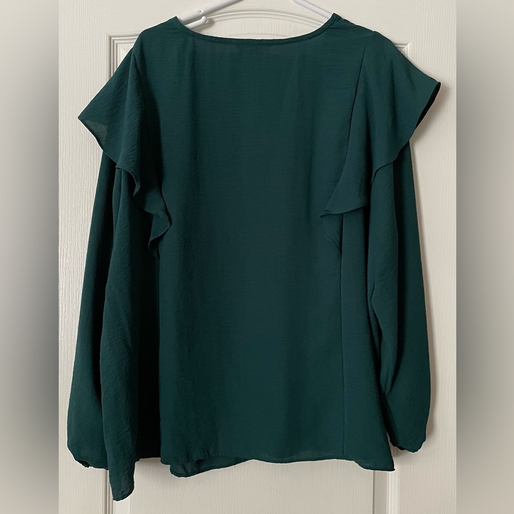 Nine West Long Sleeve Ruffle Blouse - Picture 2 of 6